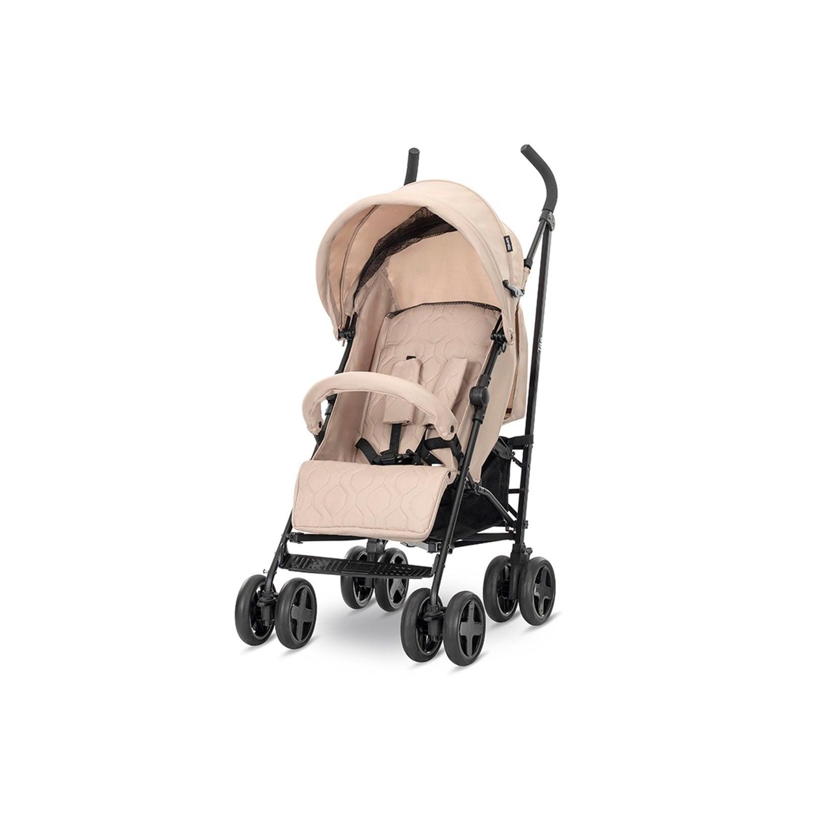 Lorelli Kinderwagen, Buggy IDA, schwenkbare Vorderräder, Rückenlehne verstellbar beige schwarz