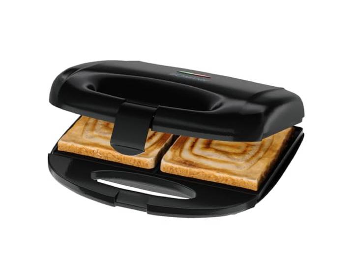 Bomann Appareil à Croque-Monsieur ST 6074 CB\, 820 W\, Noir plaques carrées antiadhésives\, poignée calorifugée\, régulateur de température\, système de verrouillage