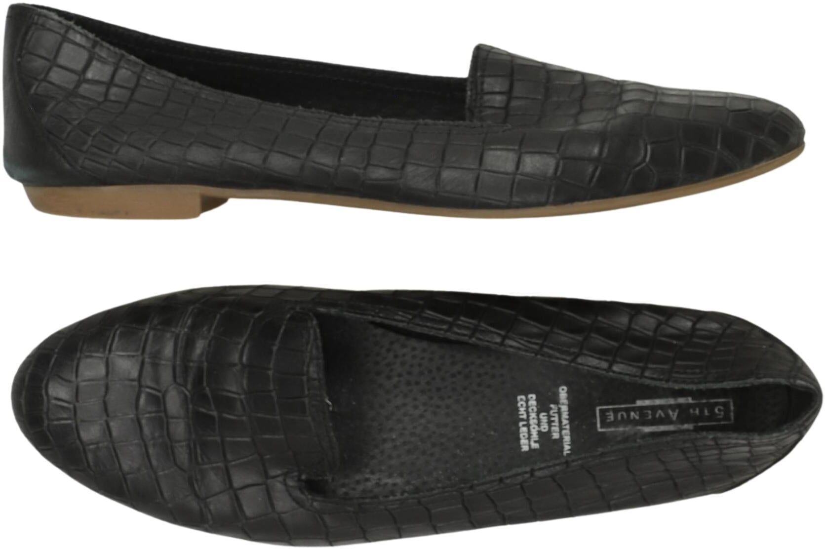 5th Avenue Damen Ballerina, Schwarz, Gr. EU 40, Leder - Second Hand