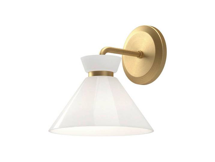Elstead Lighting Wandleuchte Alora Mood, Goldfarben, Metall, Glas, 20.3x22.2 cm, Lampen & Leuchten, Innenbeleuchtung, Spots & Strahler, Wandstrahler