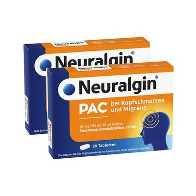 Neuralgin PAC bei Kopfschmerzen und Migräne Tabl. Doppelpack 2x20 St Tabletten