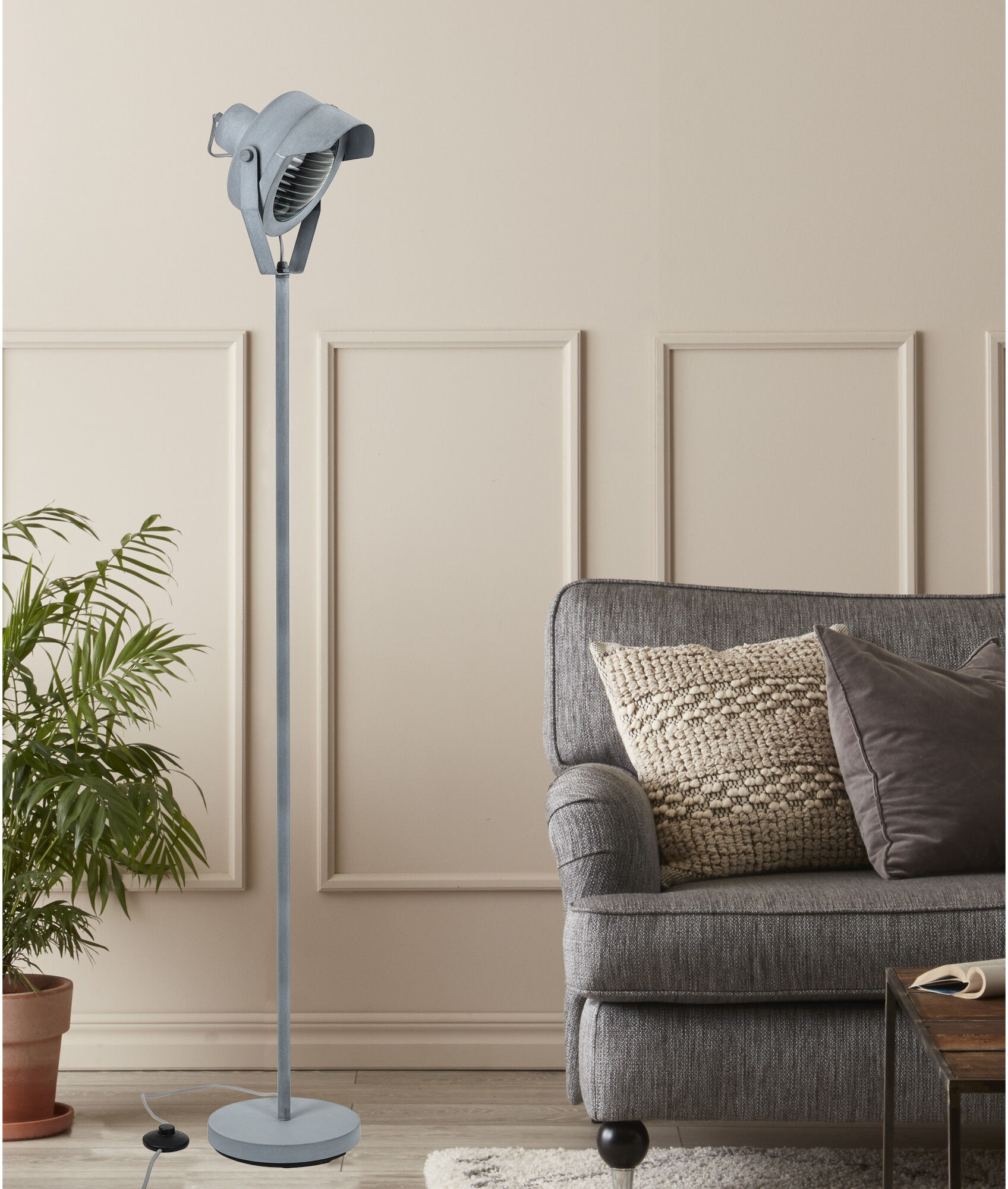 KS Verlichting Moderne Leeslamp Stage staande vloerlamp grijs