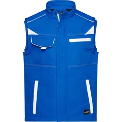 James & Nicholson Unisex Workwear Sommer Softshell Gilet Color Weste JN852 royal/white XL
