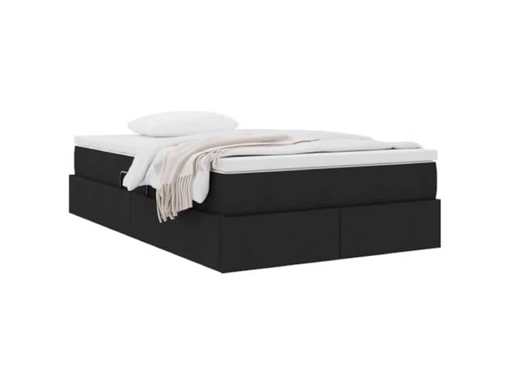 KTHLBRH Bett mit Stauraum und Matratze, Schwarz, 120 x 200 cm Gepolstertes Polyester, Metallrahmen, hydraulische Hebung, max. 280 kg