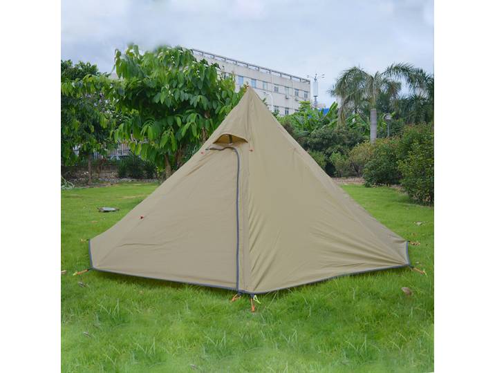 Té de Camping en plein air ultraléger, tente pyramide Silnylon étanche, grande tente sans tige, sac à dos, tentes de randonnée pour 3 à 4 personnes