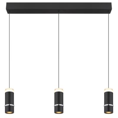 GLOBO LIGHTING Hängeleuchte "ALVARADO", schwarz (schwarz matt), 1, H: 180cm, 1 Stk., Leuchten, Höhenverstellbare Hängeleuchte schwarz matt mit Chromring, Hängeleuchte
