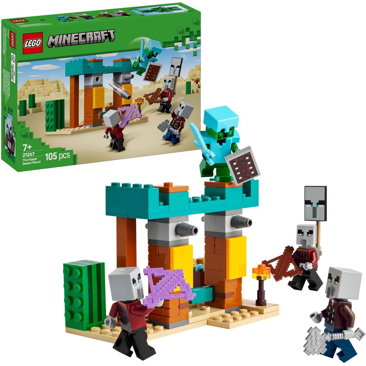 LEGO Minecraft 21267 Die Illager-Wüstenpatrouille, Spielzeug-Außenposten