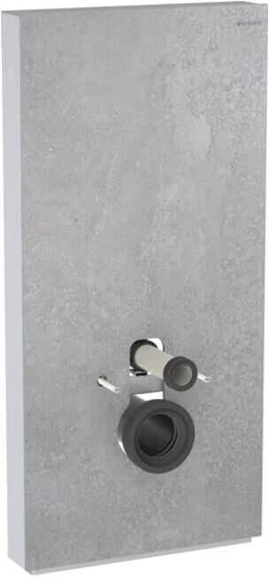 Geberit Module WC mural Monolith Plus H. 101 cm, face en pierre béton, côté alu (131222JV7)