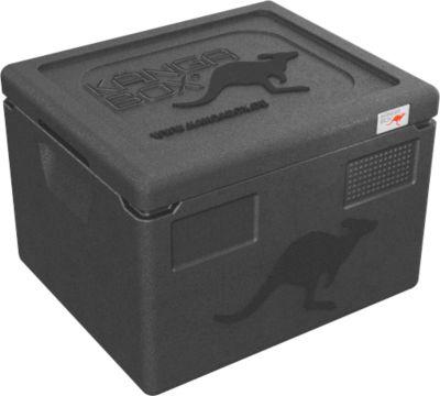 Thermobox Kängabox® Expert GN 1/2, Volumen 10 l, Tragegriffe, stapelbar, mit Deckel, wiederverwendbar, L 390 x B 330 x H 180 mm, EPP, schwarz