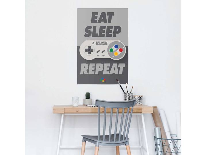 Poster Super Nintendo Papier Silber 61 x 92 x 0cm