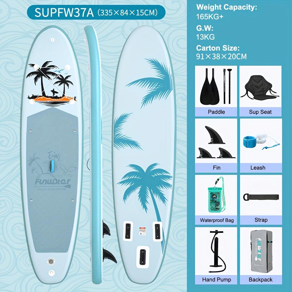 Stand-Up-Paddle-Board - Surfbrett - Wassersportbrett - Design mit hellblauem Kokosnussmuster