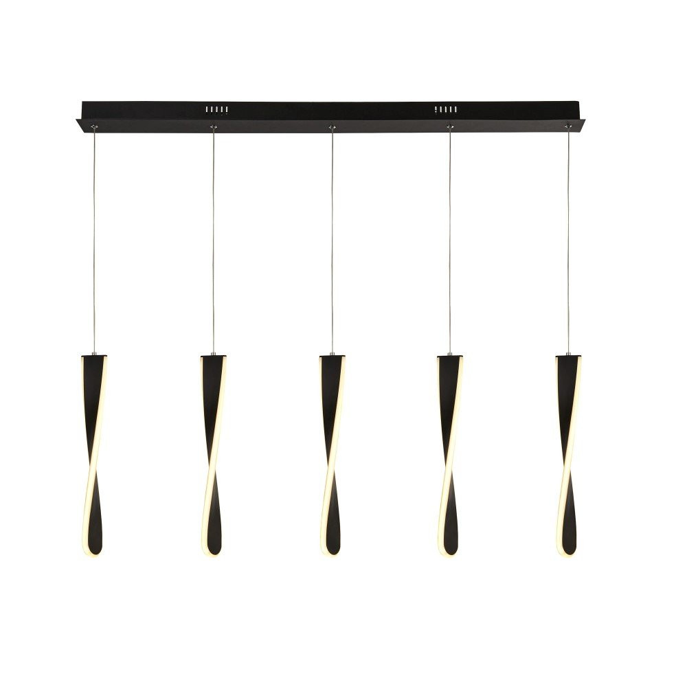 Searchlight Paddle Design 5-lichts hanglamp - zwart