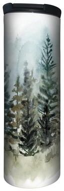 Highland Home Tree Line in the Mist 17 Ounce Double Wall Insulated Stainless Steel Tumbler Manufactured in the USA