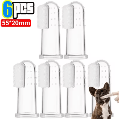 Inspire Picks Silicone Pet Finger Toothbrush Soft Dog Finger Toothbrush For Gentle Teeth Cleaning & Fresh Breath 6pcs no Box