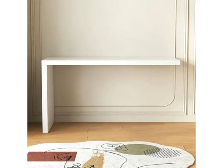 Schreibtischverlängerung aus Holz, Schminktischverlängerungsplatte L-förmig Erweiterungsplatte aus Holz für Kommode und Schrank, Erweiterung des Arbeitsplatzes im Homeoffice(Weiß,140x40x77.5cm)
