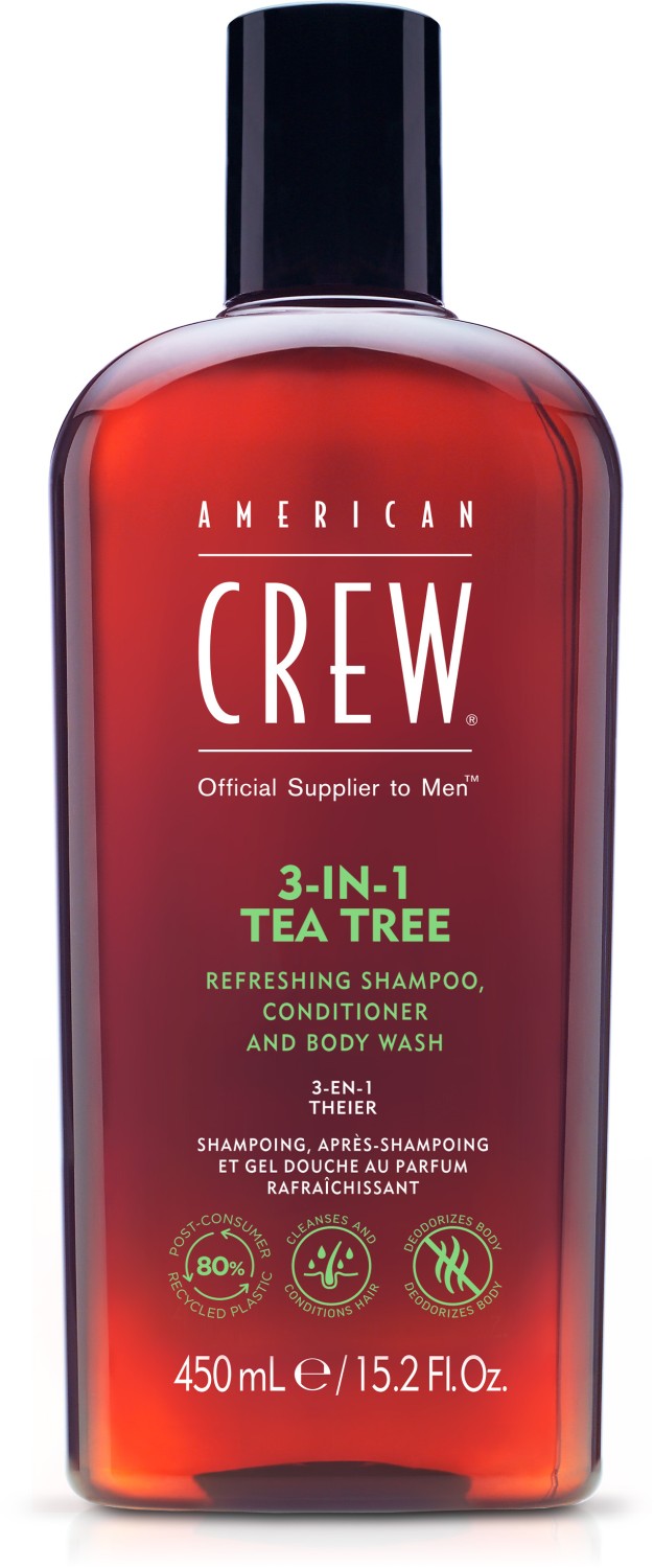 American Crew 3-in-1 Tea Tree Shampoo, Conditioner & Bodywash R7221484000