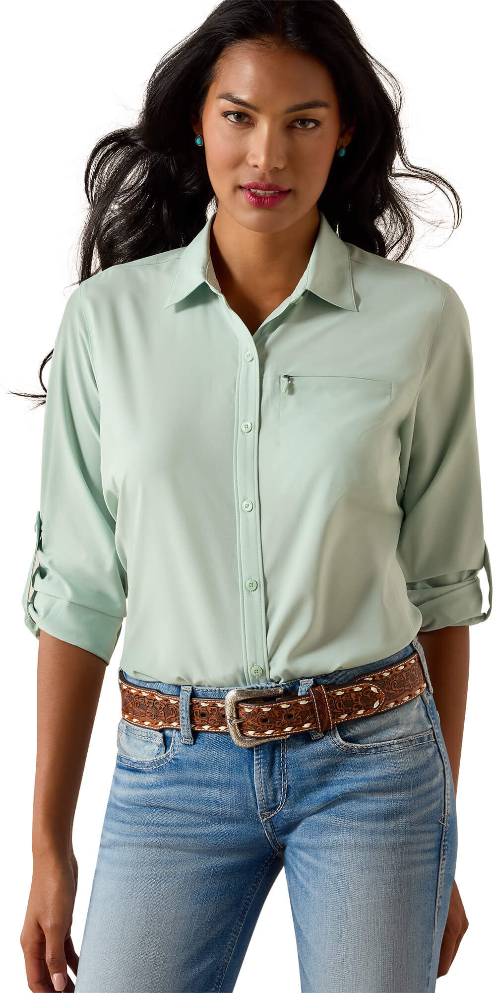 Women's VentTEK Shirt in Silt Green, Size: Large by Ariat