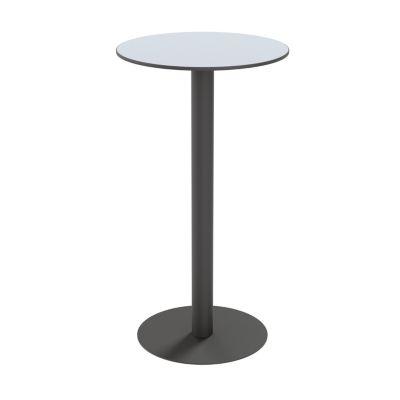 meet by Paperflow Outdoor-Tisch Cross, rund, Tellerfuß, ⌀ 600 x H 1100 mm, grau/mattschwarz