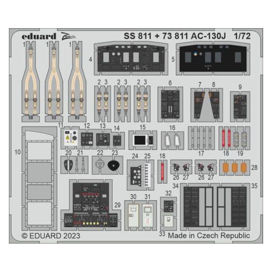 Eduard AC-130J interior 1/72 ZVEZDA (73811)