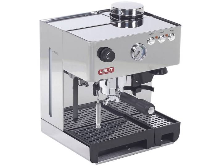 Lelit Anita Kaffeemaschine mit eingebauter Kaffeemühle Edelstahl