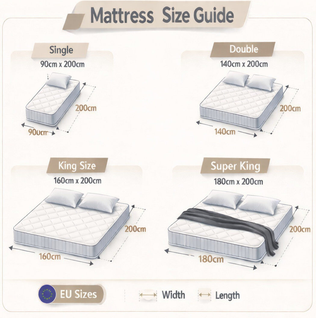 Cool Blue Sareer Furniture Pocket Sprung Mattress European Kingsize (160 x 200cm)