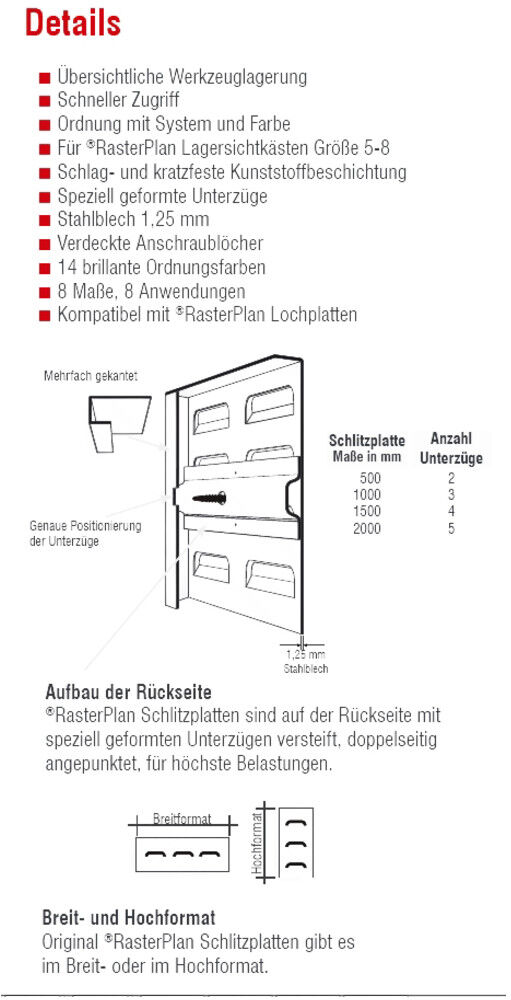 Kappes Schlitzplatte RasterPlan RAL 5012 B500 x H450 mm Breitformat (4202.00.0518)