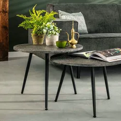 designline »Gruo« Couchtisch 2er-Set Metallisch