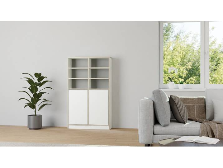 Regal in Multiplex-Optik Premium Dekore Weiß Multiplex Kante