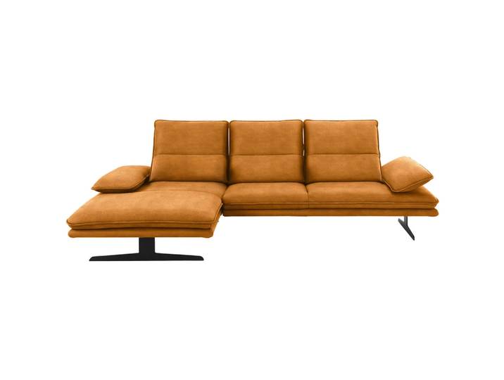 Chilliano Ecksofa, Orange, Metall, Ottomane links, L-Form, 291x164 cm, Goldenes M, Emas, Dgm, Typenauswahl, Lederauswahl, Stoffauswahl, seitenverkehrt erhältlich, Hocker erhältlich, Wohnzimmer, Sofas & Couches, Wohnlandschaften, Ecksofas