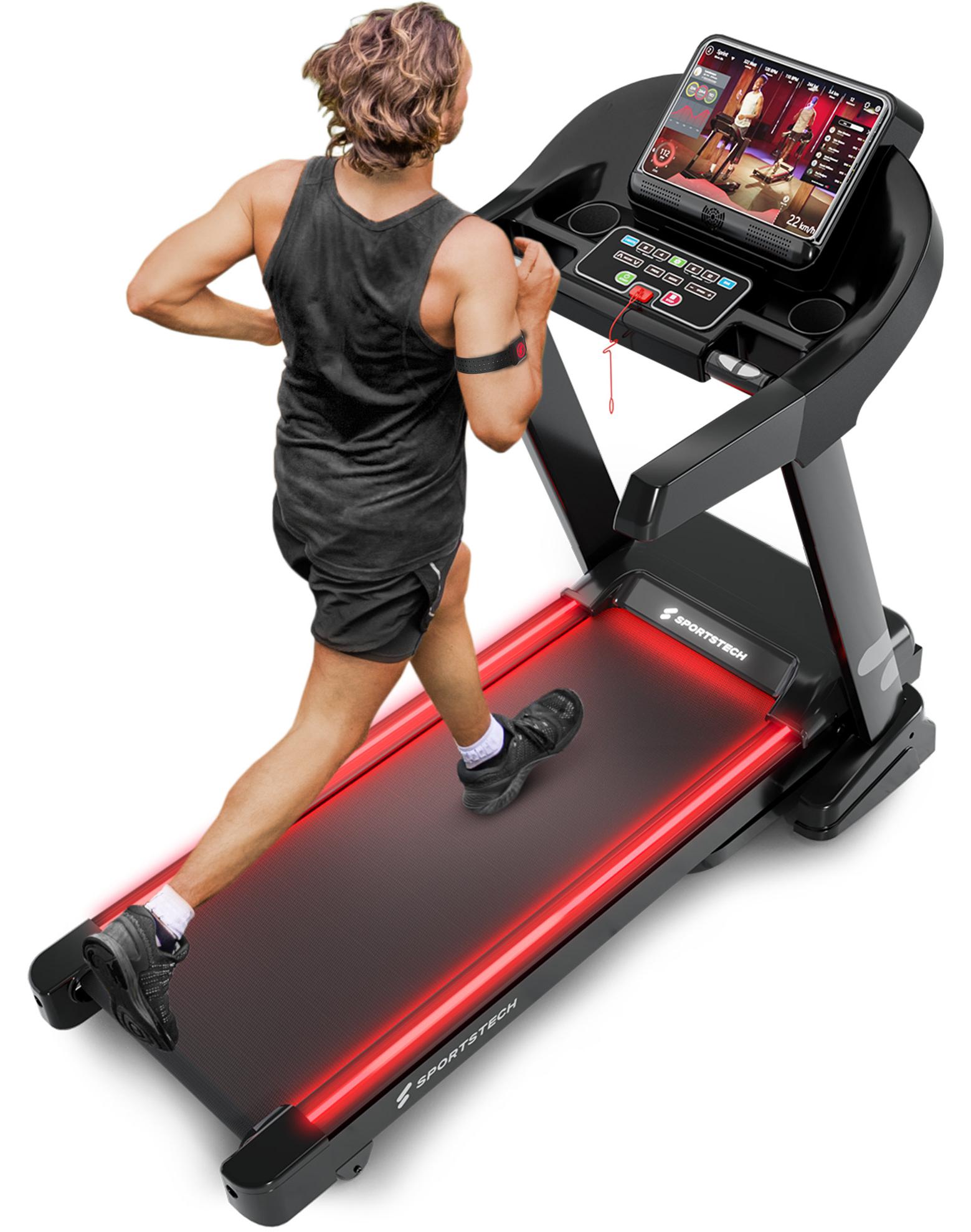 Sportstech Laufband F37s Profi | Premium App & Live Kurse | 20km/h | Klappbar
