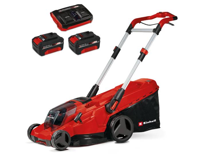 Akkurasenmäher EINHELL RASARRO 36/42 (2x4.0Ah) , grau (rot), Rasenmäher, Akkurasenmäher, 2 x 4.0Ah