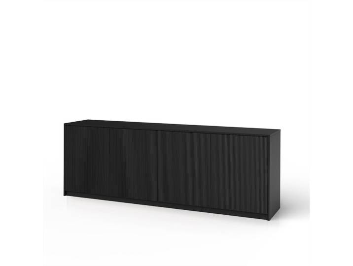 Buffet 4 portes en mélamine et MDF noir