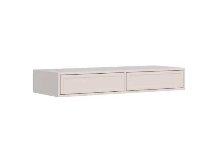 Selsey Schwebender Schminktisch 110 x 40 x 17 cm Beige, Gefräste Front 3D-Frästechnik, GTV Kugelführungen Two Way, PVC-Folie, Spanplatten-Korpus, Für Kosmetikutensilien, Wandmontage inklusive