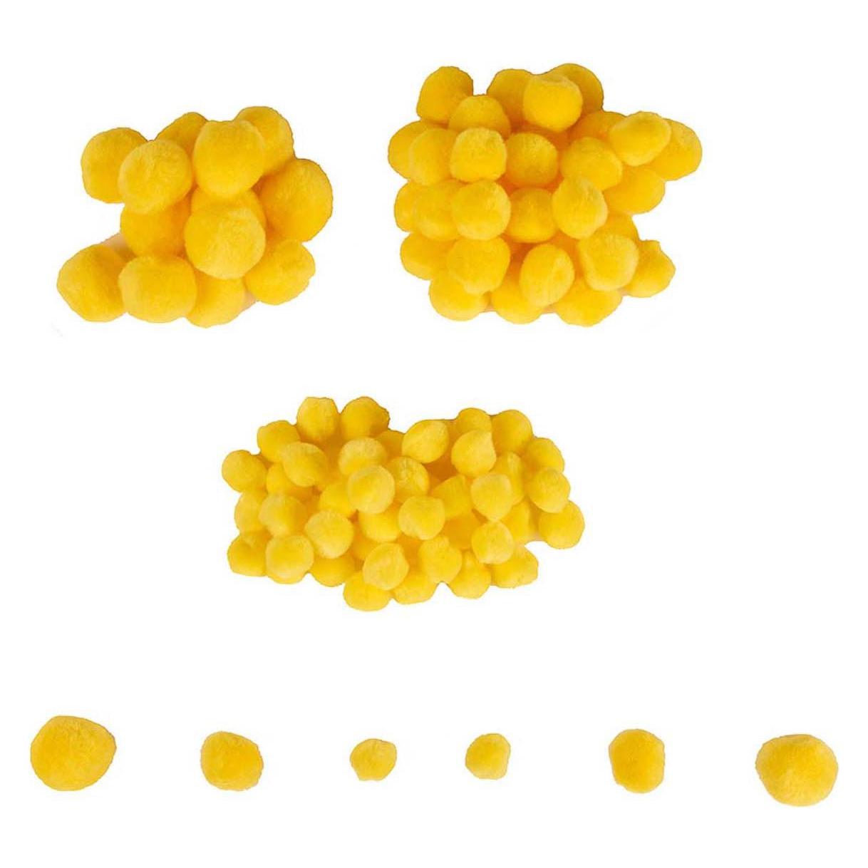 Colorations - Mini-Pompons Gelb, 100 Stück. (100 Stk.) (60308176)