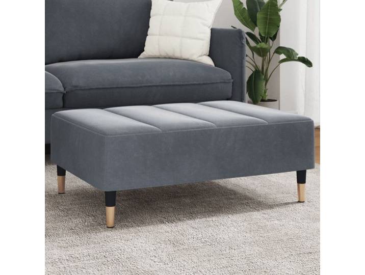 Repose-pied - VIDAXL - 77x55x31 cm - Velours - Gris foncé - Design contemporain
