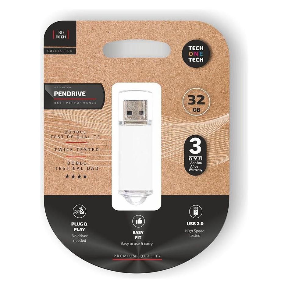 Tech One Tech USB Pendrive TEC3007-32 Weiss 32 GB (32 GB, USB-A) (46371473)