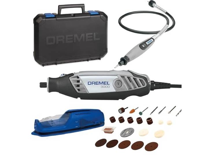 Dremel 3000 Outil Rotatif Multifonction 130W avec 1 Adaptation 25 Accessoires\, Vitesse Variable 10000-33000 tr/min pour Découper\, Poncer\, Percer\, Nettoyer\, Sculpter\, Polir\, Graver\, Meuler