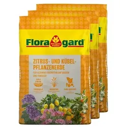 FLORAGARD® Kübelpflanzenerde ideal für Zitrus- pflanzen 3x 10L