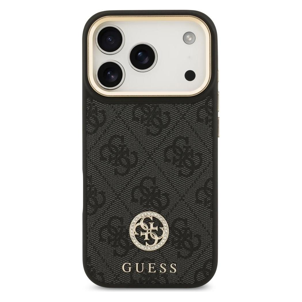 Guess 4G Strass Logo & Big Strap Metal Buttons MagSafe case for iPhone 17 Pro black (Apple iPhone 17 Pro) (GUHMP17LP4G4DCSK)