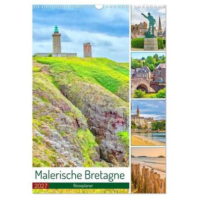 Malerische Bretagne - Reiseplaner (Wandkalender 2027 DIN A3 hoch), CALVENDO Monatskalender