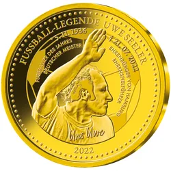 Gold-Ehrenprägung Uwe Seeler