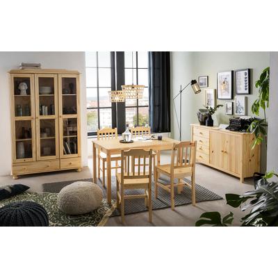 Essgruppe MÖBILIA "Chur", beige (natur, natur, natur), B:41cm H:73cm T:75cm, Massivholz, Sitzmöbel-Sets, Essgruppe, gefertigt aus massivem Kiefernholz