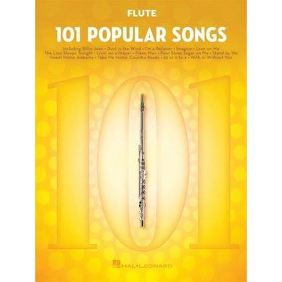 101 Popular Songs - Flute Sheet Music Songbook Classic Pop Rock Hits for Beginners & Intermediate Players Includes Billie Jean, Piano Man, Sweet Home