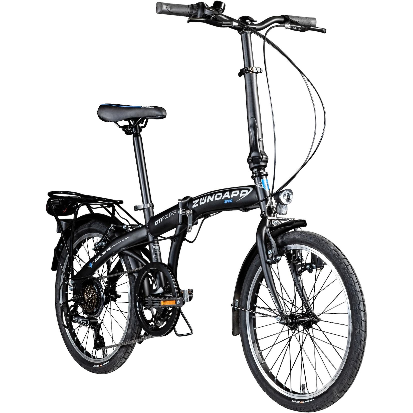 Zündapp ZF20 Speed Folder 20 Zoll Klapprad Faltrad Stadtrad Fahrrad faltbar Klappfahrrad StVZO