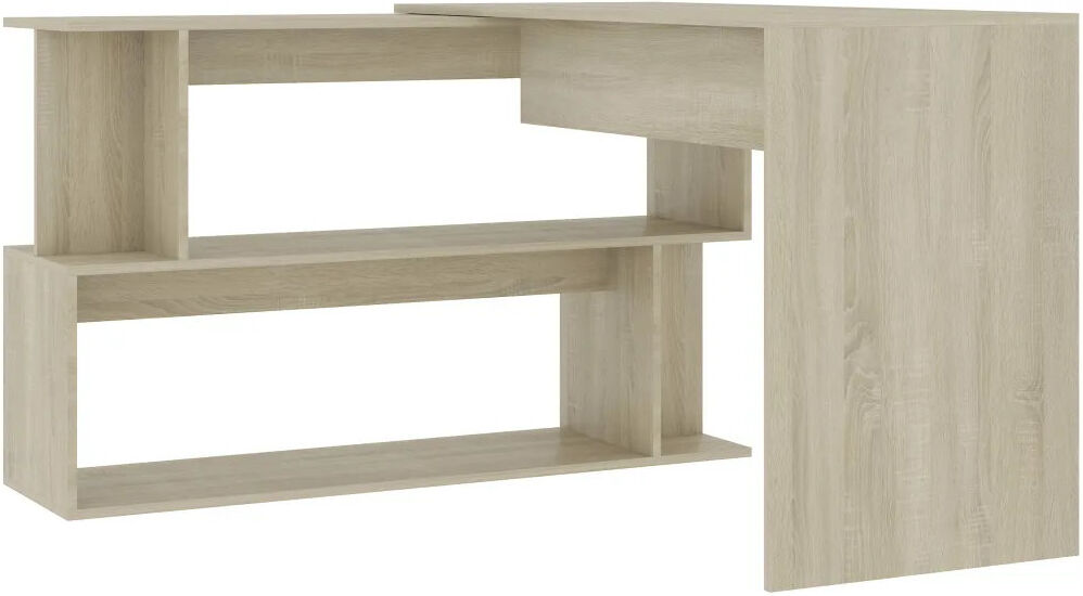 Latitude Run Anastazja Desk Sonoma Oak 193.04cm H X 200cm W X 50cm D