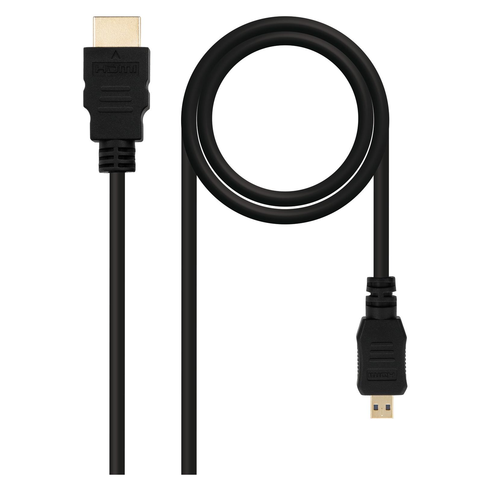Nanocable HDMI 0.8m HDMI-Kabel 0,8 m HDMI Typ A (Standard) HDMI Typ D (Mikrofon) Schwarz (0.80 m) (10.15.3501)