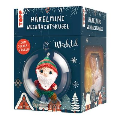Häkelmini-Weihnachtskugel Häkelset Wichtel