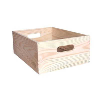Wellhome Stapelbare Aufbewahrungsbox aus massivem Kiefernholz 40x30x15 cm