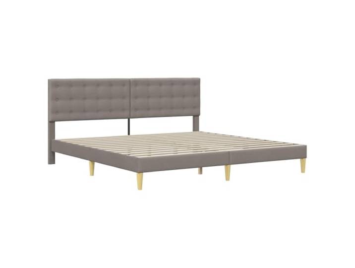 SKTQYQO Bettgestell 180 x 200 cm Taupe Stoff Kopfteil aus Sperrholz, schmutzabweisend, Beine verjüngt, Lattenrost fest