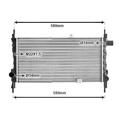 Van Wezel Kühler, 530 x 285 mm ohne Klima [Hersteller-Nr. 37002063] für Opel